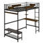 Easy Assembly Loft Bed With Storage And Buckle Fastened Frame Slats