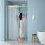 48 - 48,8 po, porte de douche simple à largeur d'installation, verre trempé de 8 mm, cadre doré, base renforcée, imperméabilisation