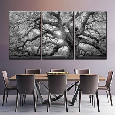 " Monochrome Angel Oak Tree " 3 - Pieces