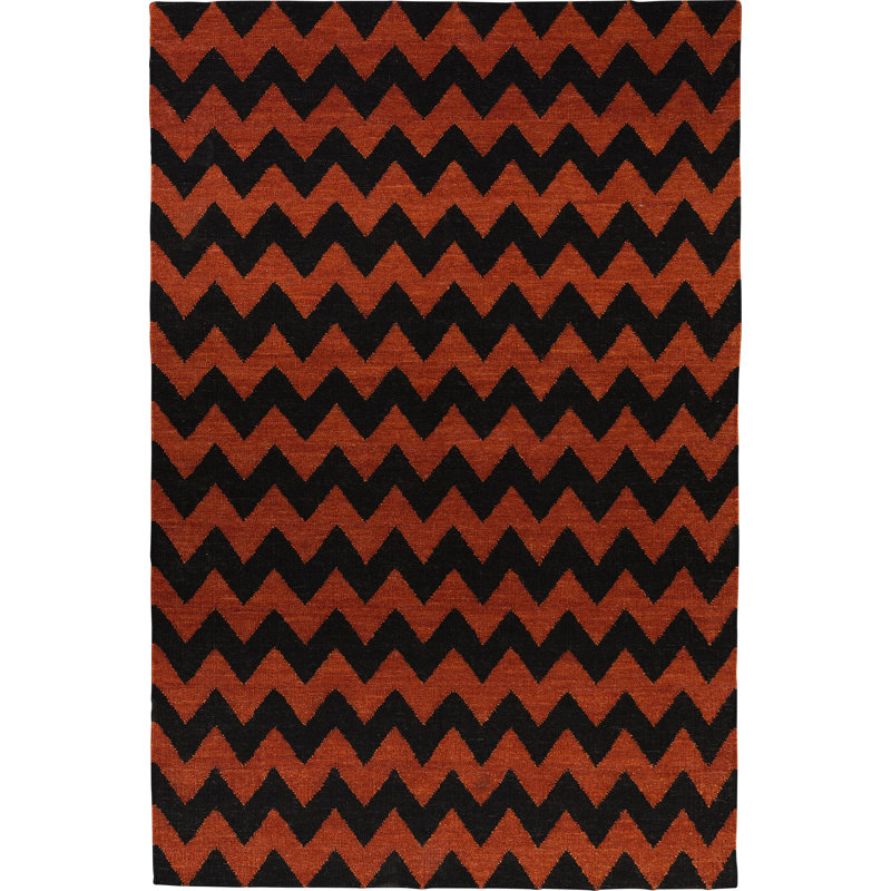 Eugene Chevron Wool Hand Woven Area Rug, Rectangle 140 x 200cm