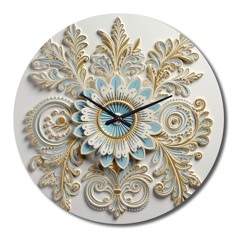 Horloge murale blanche et bleue, Grand