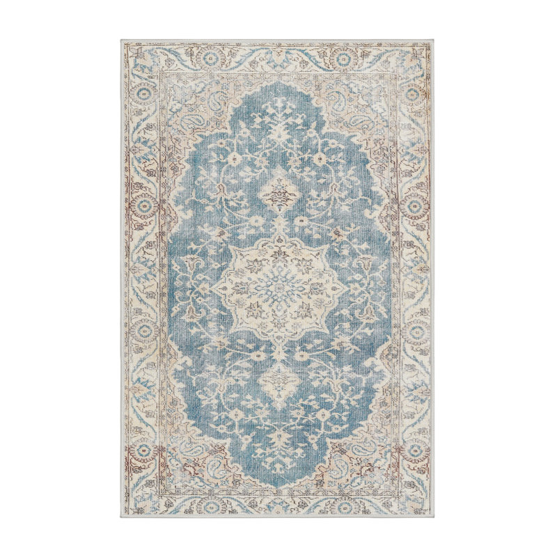 Tapis oriental bleu / ivoire / brun Andrei, Rectangle 2 pi x 3 pi