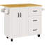 Îlot de cuisine roulant 43 "avec rangement et abattant