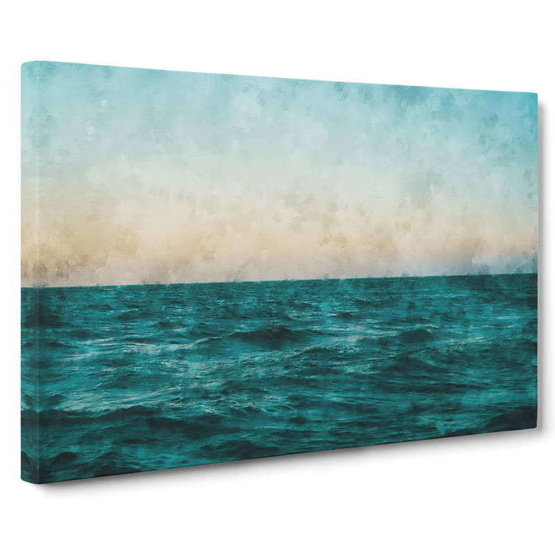Ocean Stripe Painting - Wrapped Canvas, 60cm H x 91cm W x 3cm D