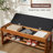 Stylish Upholstered Faux Leather Shoe Bench with Storage-1703159331-1703159342