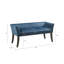 Banc d'appoint brun clair avec base en bois massif, dossier bas, accoudoirs évasés, garniture cloutée décorative bronze pour pieds de siège de chambre à coucher et structure en contreplaqué, conception-131140256