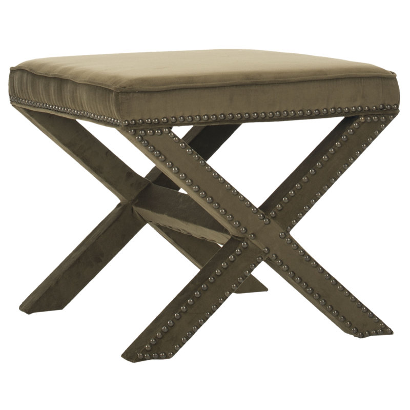 Nixon 20.5" Wide Velvet Square Standard Ottoman, Spruce