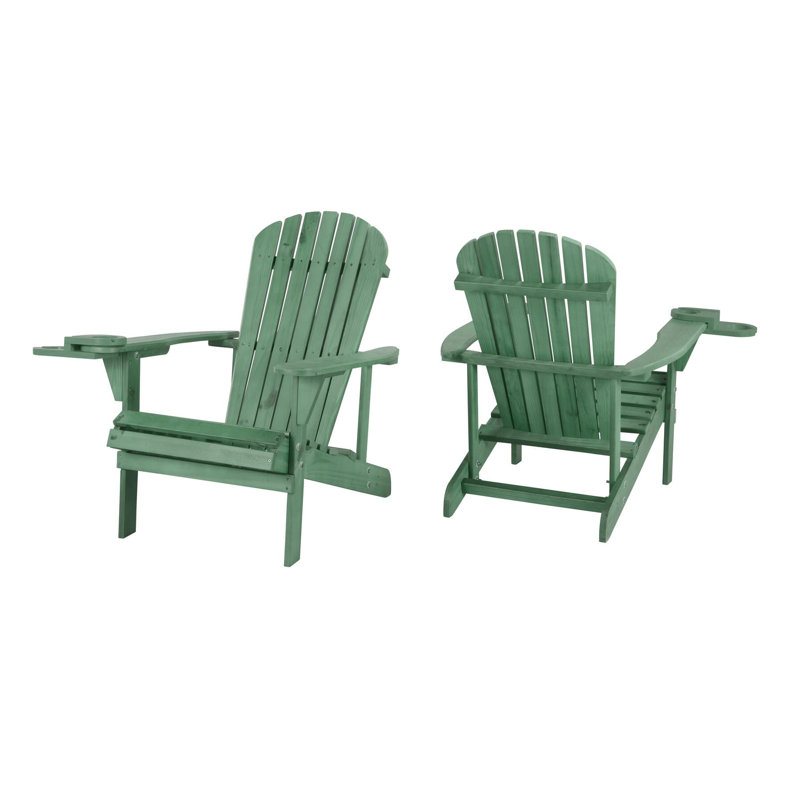 Chaise Adirondack en bois massif Apsana, Vert de mer