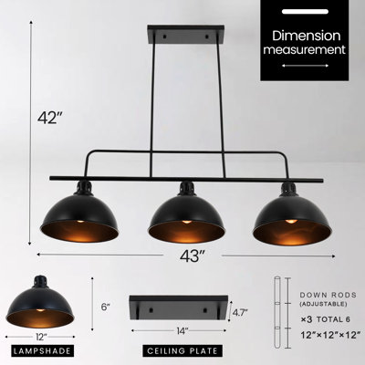 Aalim 3 - Light Dimmable Modern Linear Chandelier