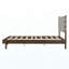 Structure de lit plateforme en bois d'hévéa de qualité supérieure, structure de lit grand avec tête de lit incluse, lit de style Mid-Century moderne en noyer et gris clair-56881914-56881913