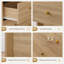 Commode Mid-Century moderne à 55 tiroirs l 55 po, commode à grain de bois, chêne-1451501538