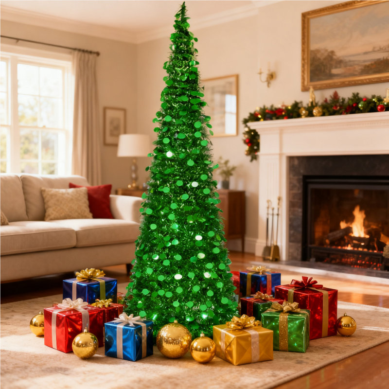 Arbre de Noël 5 "Pop Up Tinsel, Vert