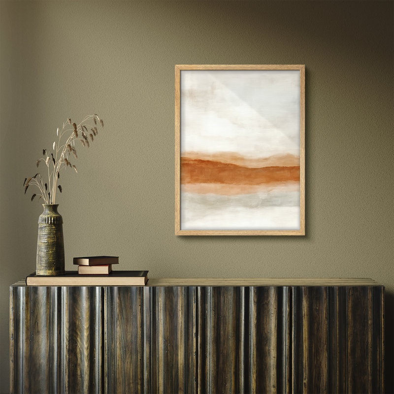 Reproduction d'art abstrait aquarelle neutre, H 10 po x l 8 po, Naturel