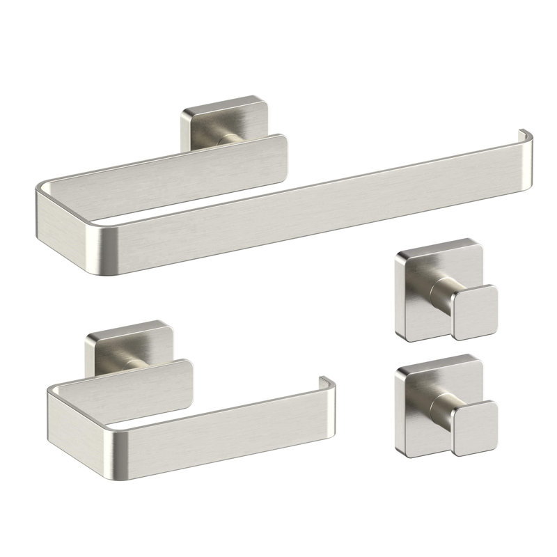 Blaze 4 - Piece Bathroom Hardware Set, Brushed Nickel