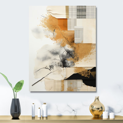 Black Twilight Dream Abstract Collages III - Abstract Collages Metal Wall Art