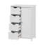 Armoire de rangement blanche pour salle de bain, armoire de plancher avec tablette réglable et tiroirs