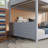 Light Grey Rubber Wood Twin-Over-Twin House Floor Bunk Bed With Headboard, Footboard, Guardrails, And Ladder-806088555