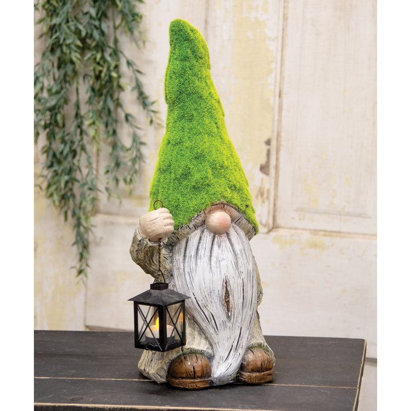 Resin Mossy Gnome w/Lantern