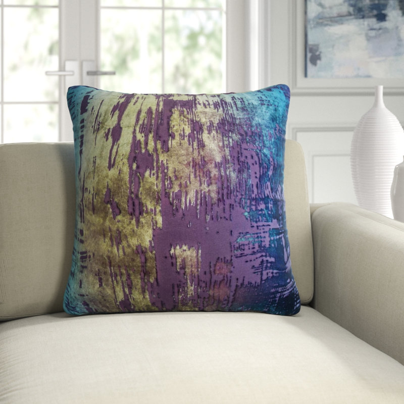 Brush Stroke Square Pillow Cover & Insert, 26"H x 26"W, White