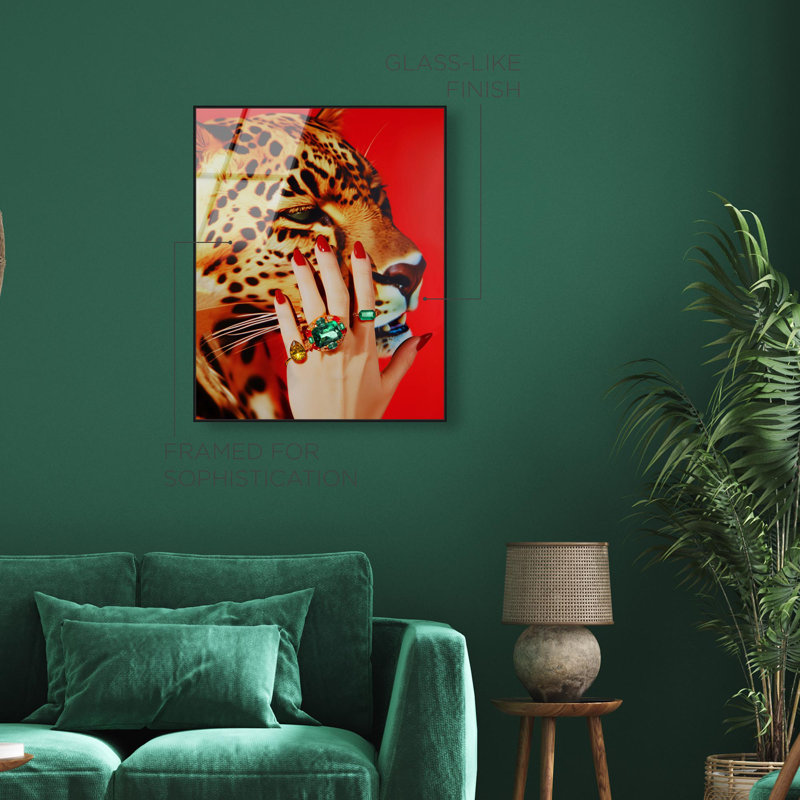 Oliver Gal Wild Hand Fashion & Animals - Framed Acrylic Glass Wall Art, 45" H x 36" W, Black