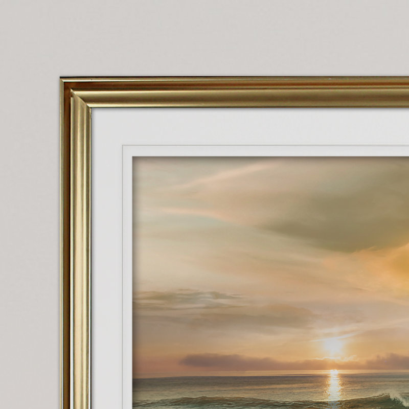 « monterey », reproduction de peinture à l’acrylique encadrée, H 24 po x l 32 po x P 1,5 po, Or