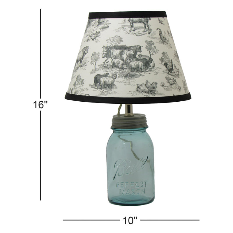 Lampe de table turquoise 16 po Tusculum