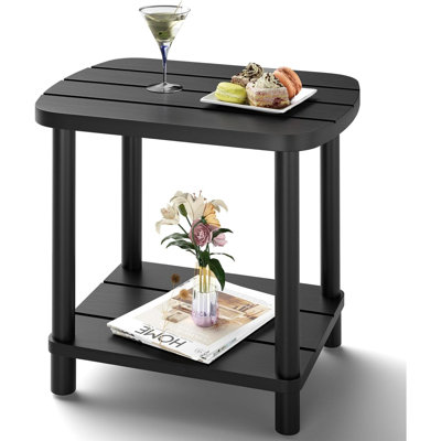 Outdoor Side Table Adirondack Outdoor Table Bamboo End Tables For Pool Porch Backyard Bathroom And Indoor Weather Resistant