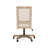 Rustic Swivel and Lift Office Chair in Beige and Natural Fabric