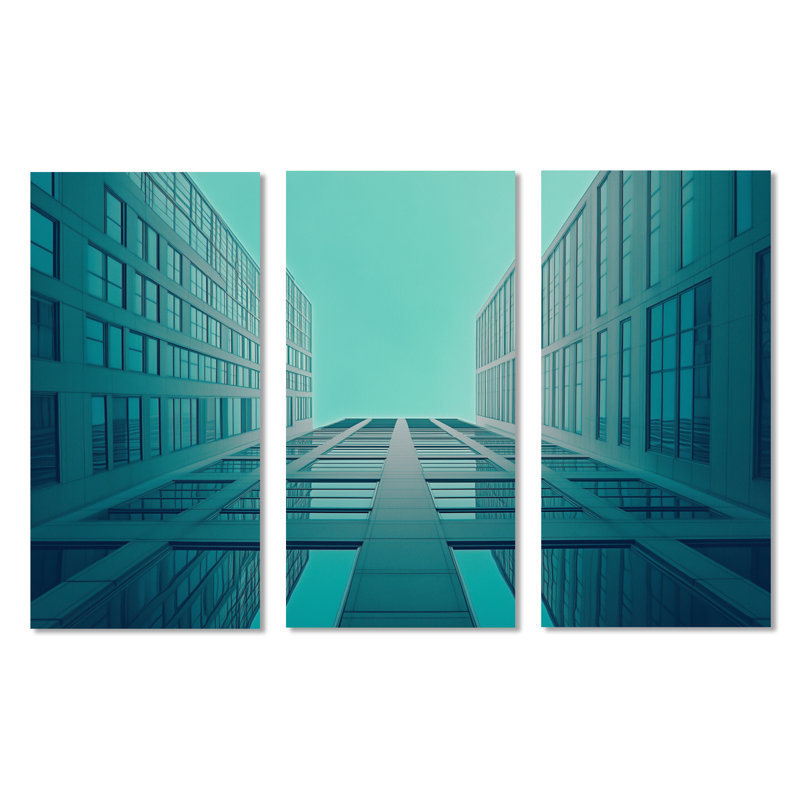 Urban City Perspective I - Architecture, reproduction sur toile 3 pièces, H 32 po x l 48 po, Toile tendue