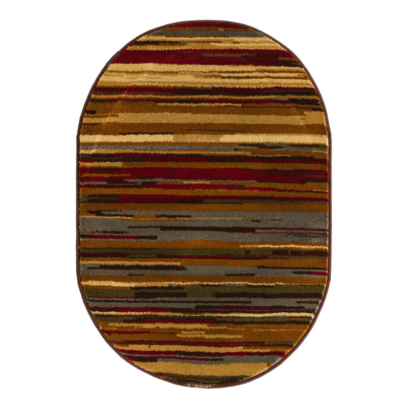 Ivetta Performance Abstract Indoor Rug, Oval 2' x 3'