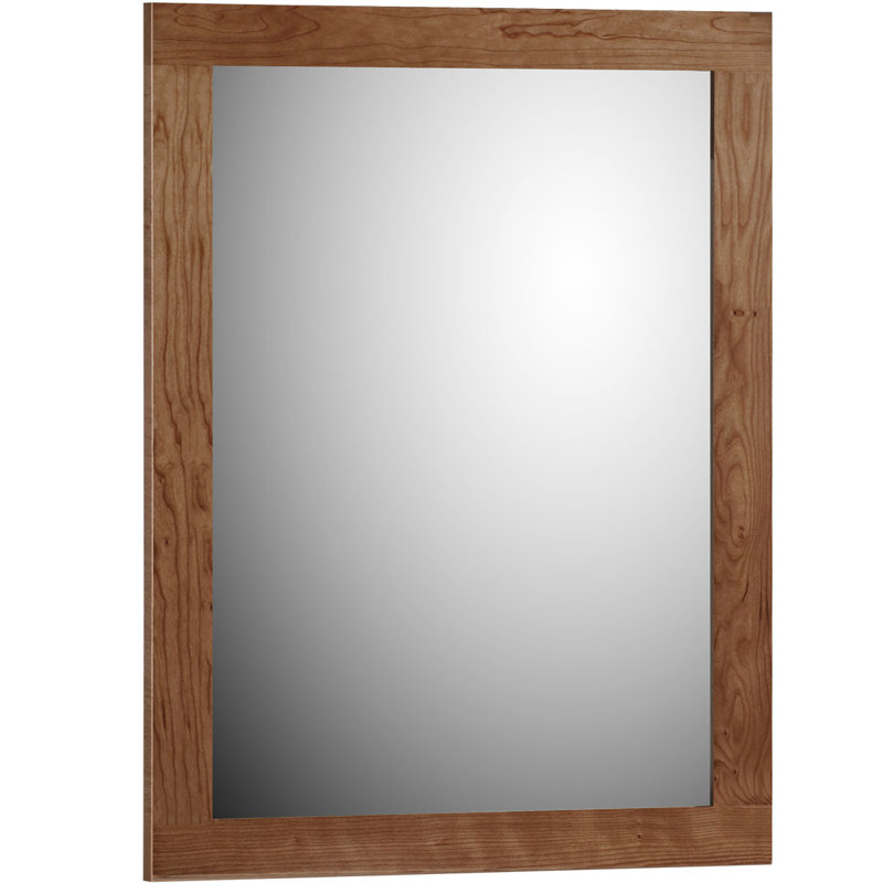 Lysette Wood Flat Wall Mirror, Dark Alder, 24'' W x 32'' H