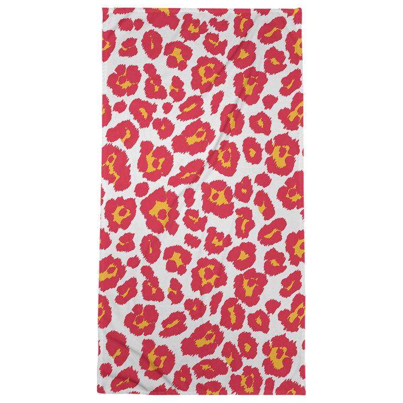 Lucida Bath Towel, Polyester/Cotton Blend, White/Gold/Red