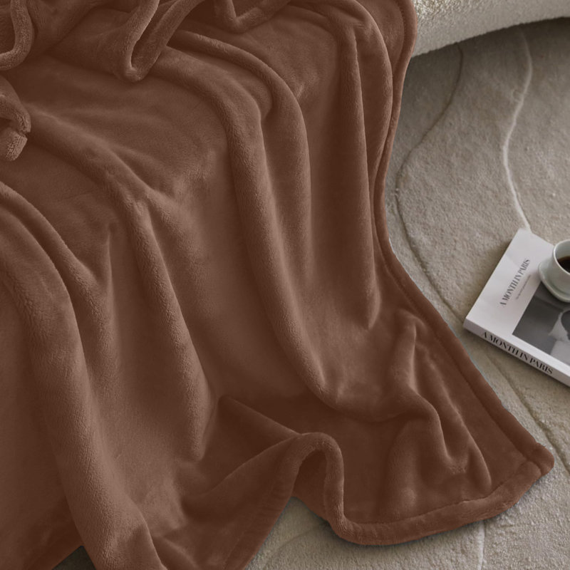 Adamczyk Soft Touch Mink Faux Fur Plush Sofa Throw/Blanket , Coffee, 130cm x 150cm