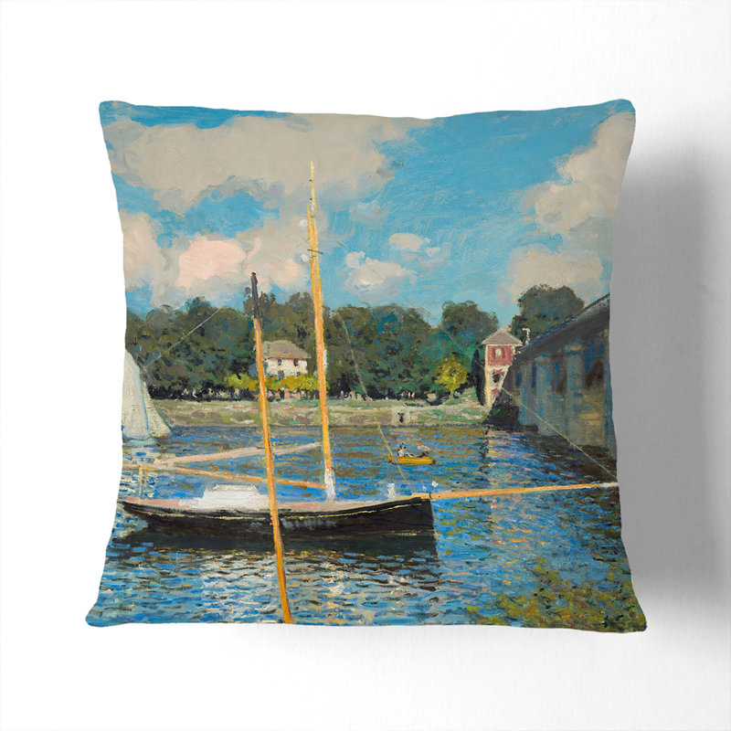 The Bridge at Argenteuil Scatter Cushion, 40cm H x 40cm W x 15cm D, Black