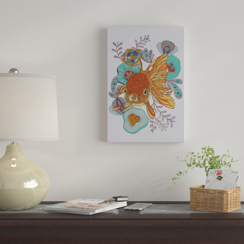 " Little Fish " by Valentina Harper, 12" H x 8" W x 0.75" D, No Mat, Wrapped Canvas