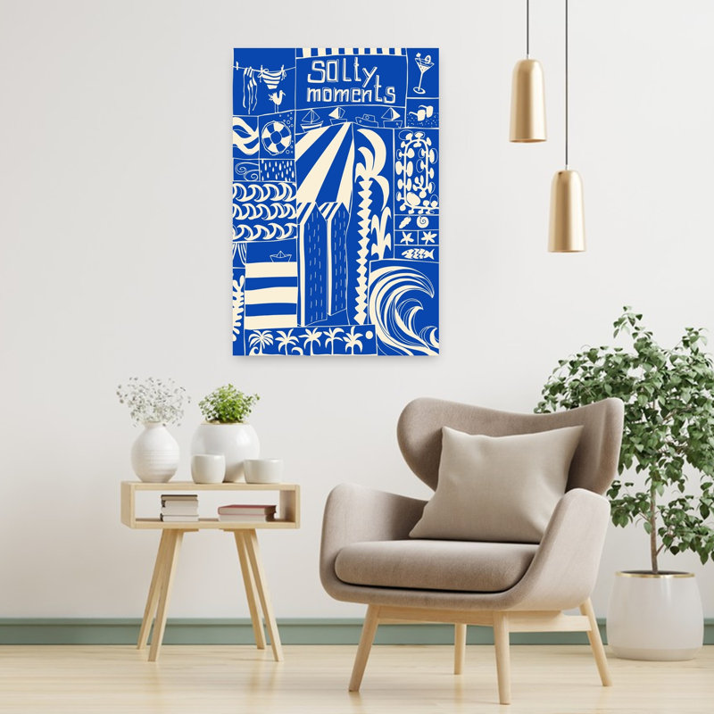 «Salty Summer Moments», impression de palmier abstrait, H 36 po x l 24 po