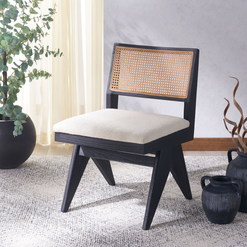 Ariaya 19'' H Boucle Upholstered Side Chair, Black