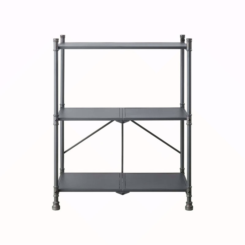 Console pliante à 3 niveaux, finition sable noir brossé à la main