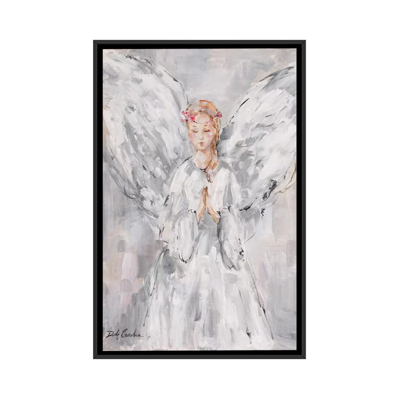 « céleste », peinture sur toile tendue, H 26 po x l 18 po x P 1,5 po, Toile encadrée noire, Pas de tapis