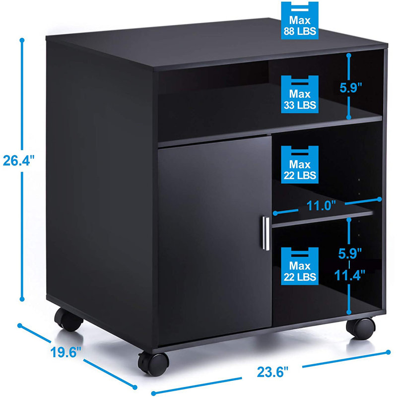 Allaraji 24'' Wide Storage Cabinet, Black