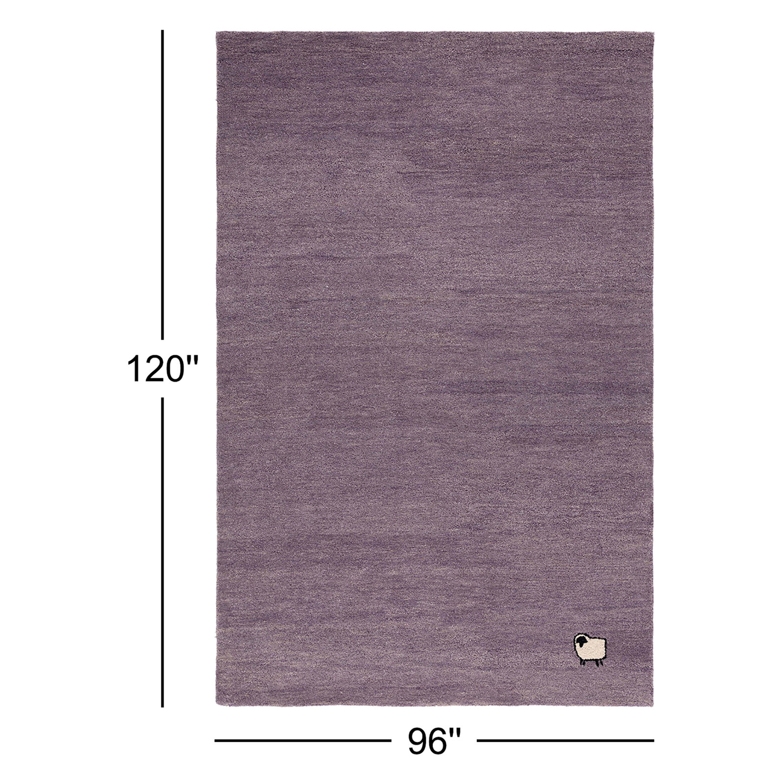 Roxy Purple Hand-Woven Wool Rug, Rectangle 8' x 10'