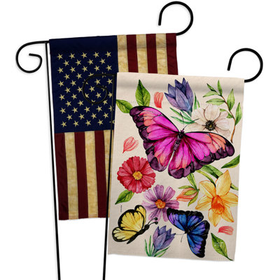Drapeau de jardin à 2 faces en polyester / mélange de polyester 19 po x 13 po