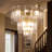 12 - Light Clear Glass Tiered Round Chandelier