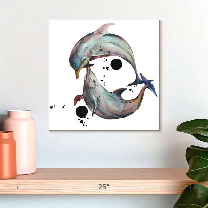 Brampt Yin Yang Dolphins, 16" H x 16" W