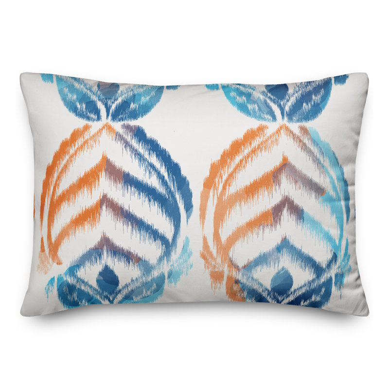 Outdoor Rectangular Pillow Cover & Insert, Light Blue Damask