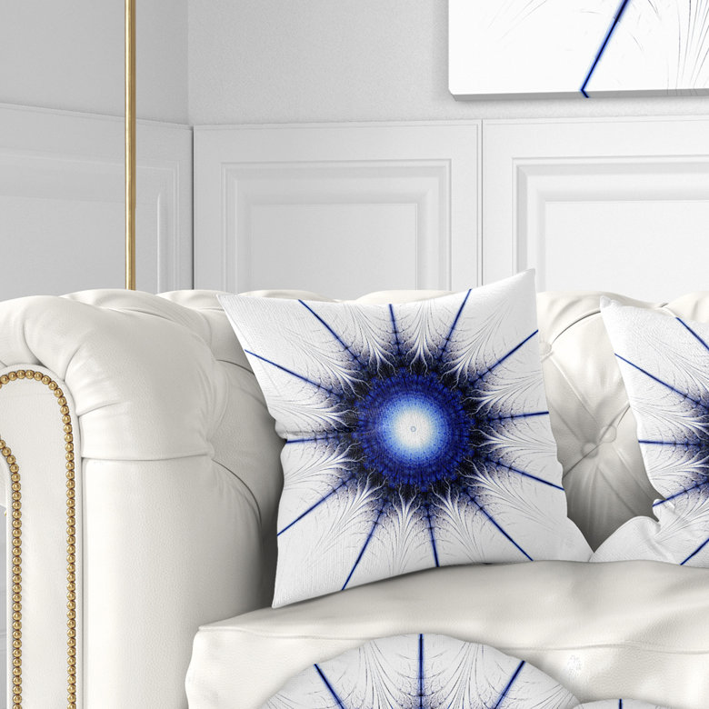 Coussin décoratif d’art floral digital, 16 po x 1 po, Coussin décoratif