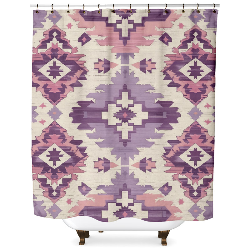 Rideau de douche Tiernagh Ikat, H 84 po x l 71 po