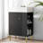 21.6" Black Bathroom Vanity Combo - Single Ceramic Sink With Right Side Storage