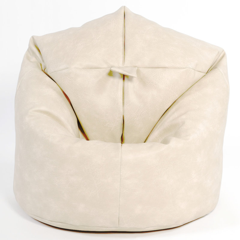 Atherstone Faux Leather Bean Bag Chair, Cream