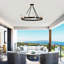Noir mat + lustre en roue de chariot de style lustre en cristal de style campagnard pour salon